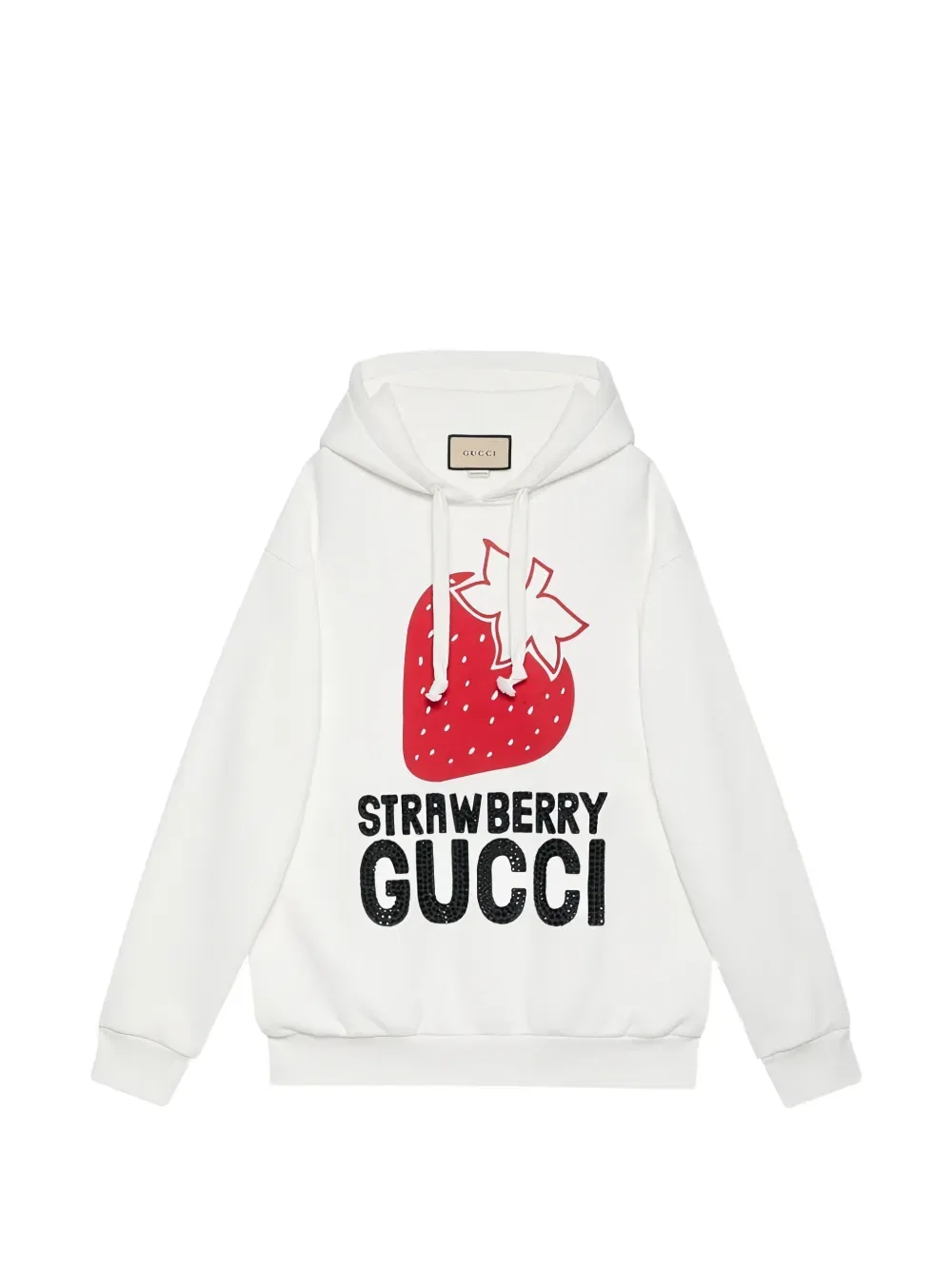 Худи с принтом клубники Strawberry Gucci, белый