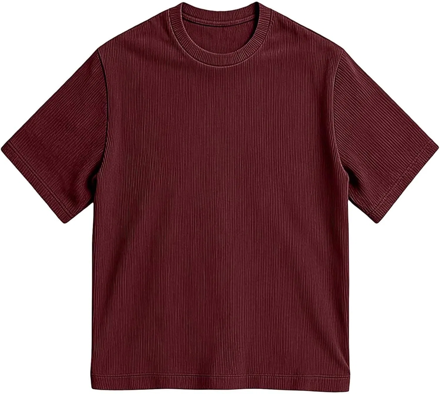Мужская футболка с воротником-стойкой Corduroy Crewneck Tee, Brick Red — фото 3
