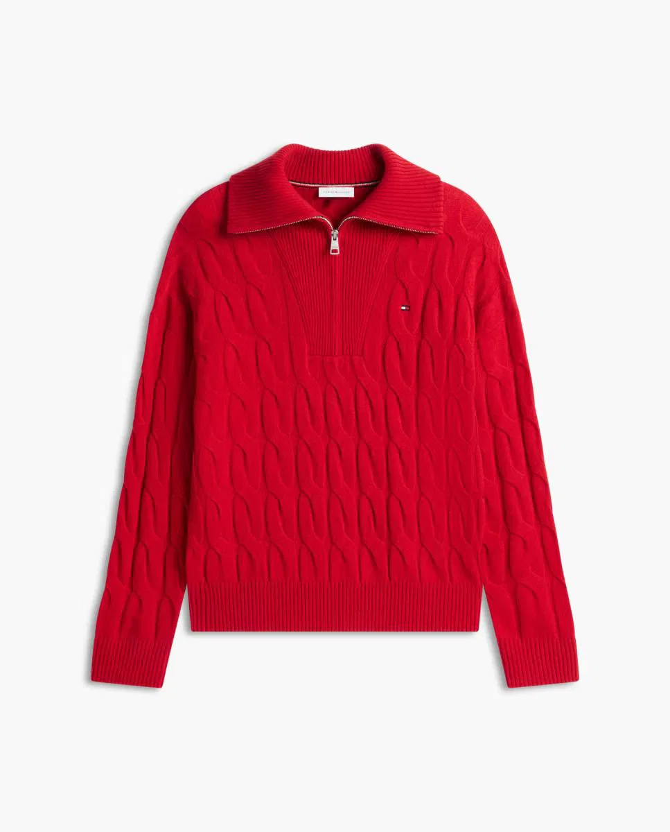 Женский джемпер на молнии, Ochos, Tommy Hilfiger, красный