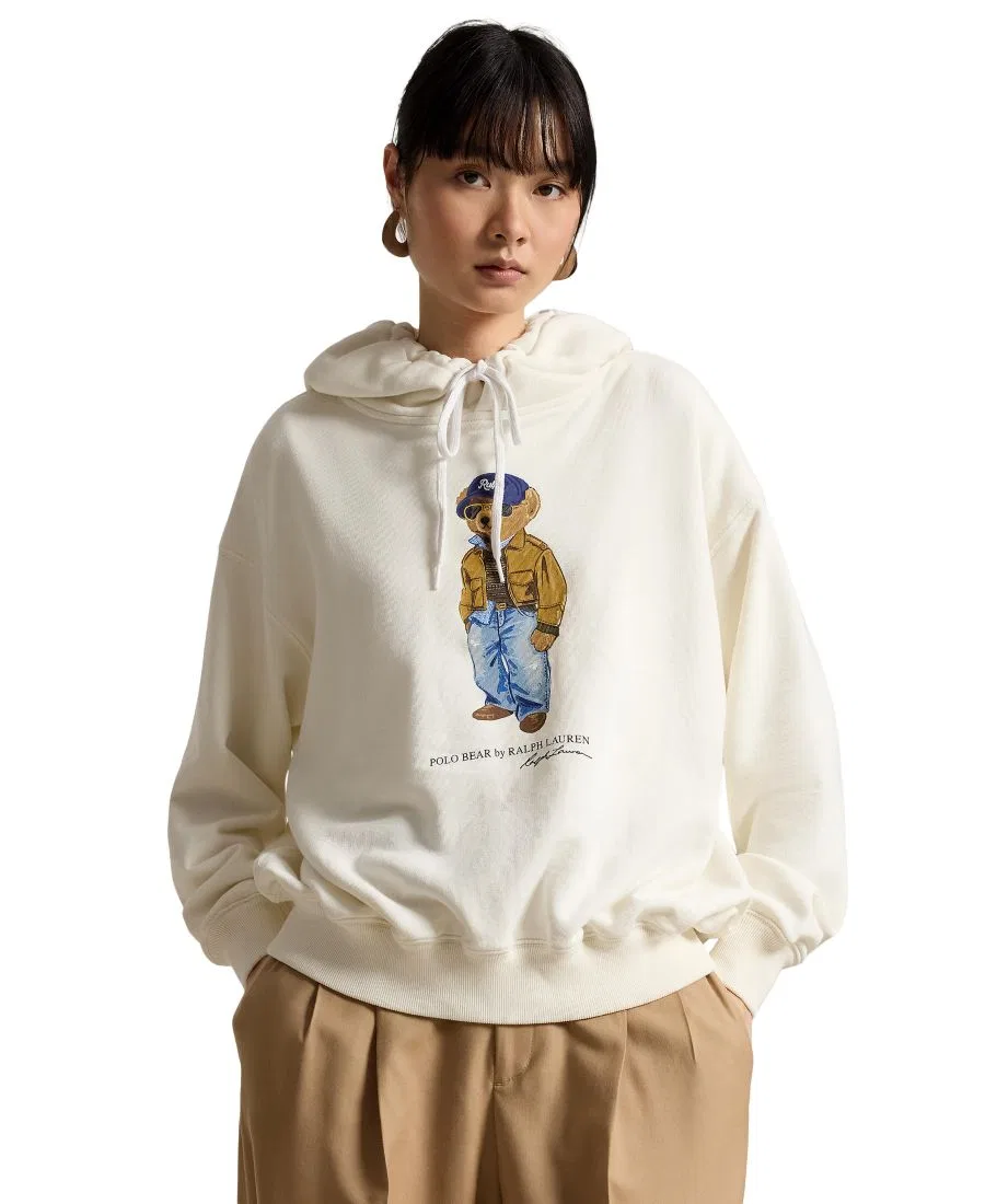 Худи с капюшоном и длинным рукавом Island Fleece Knit Hooded Long-Sleeve Sweatshirt Polo Ralph Lauren, Warm White