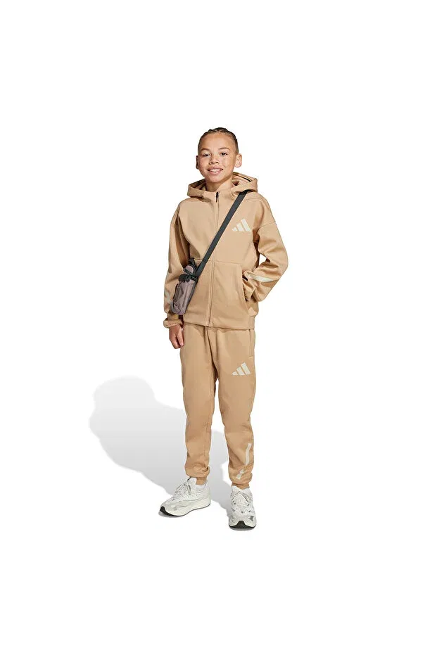 Детские спортивные штаны для девочек зауженные Z.N.E. Adidas, Brown — фото 3