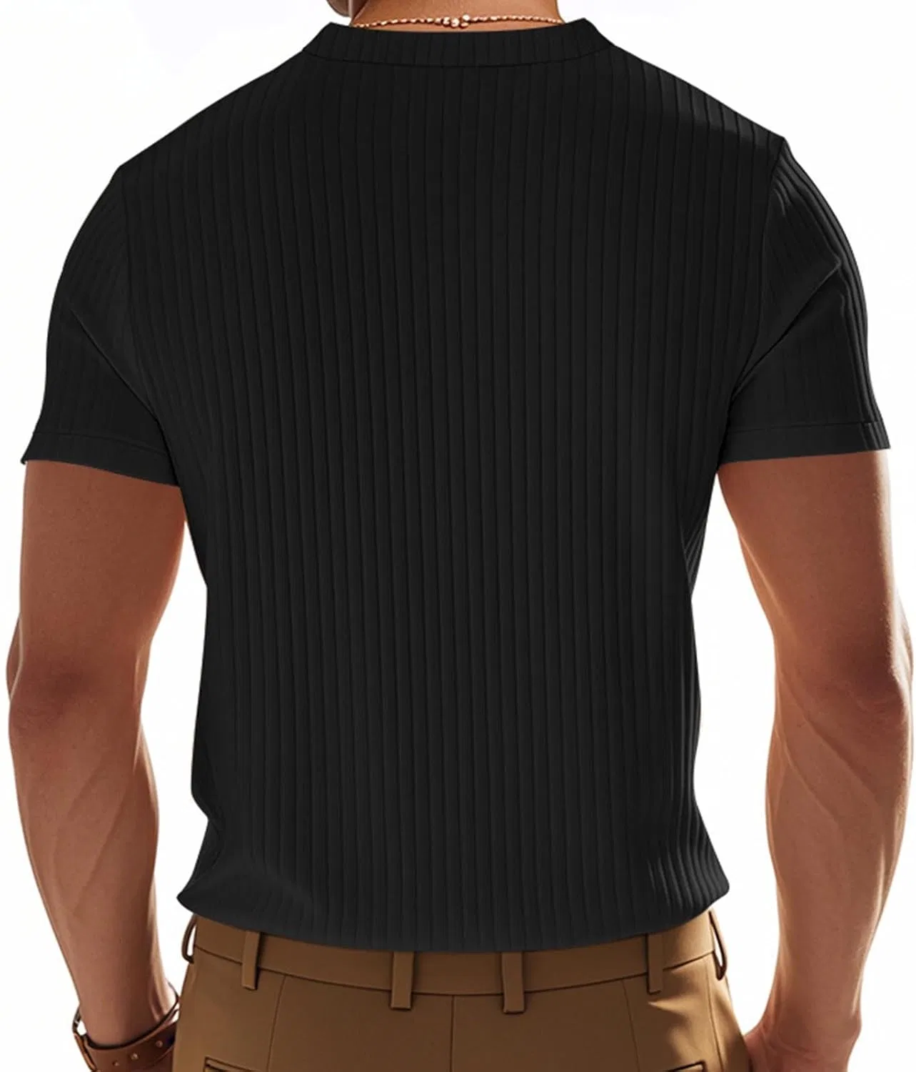 Мужская футболка для тренировок Classic Muscle Gym Stretch Tees, Black — фото 2