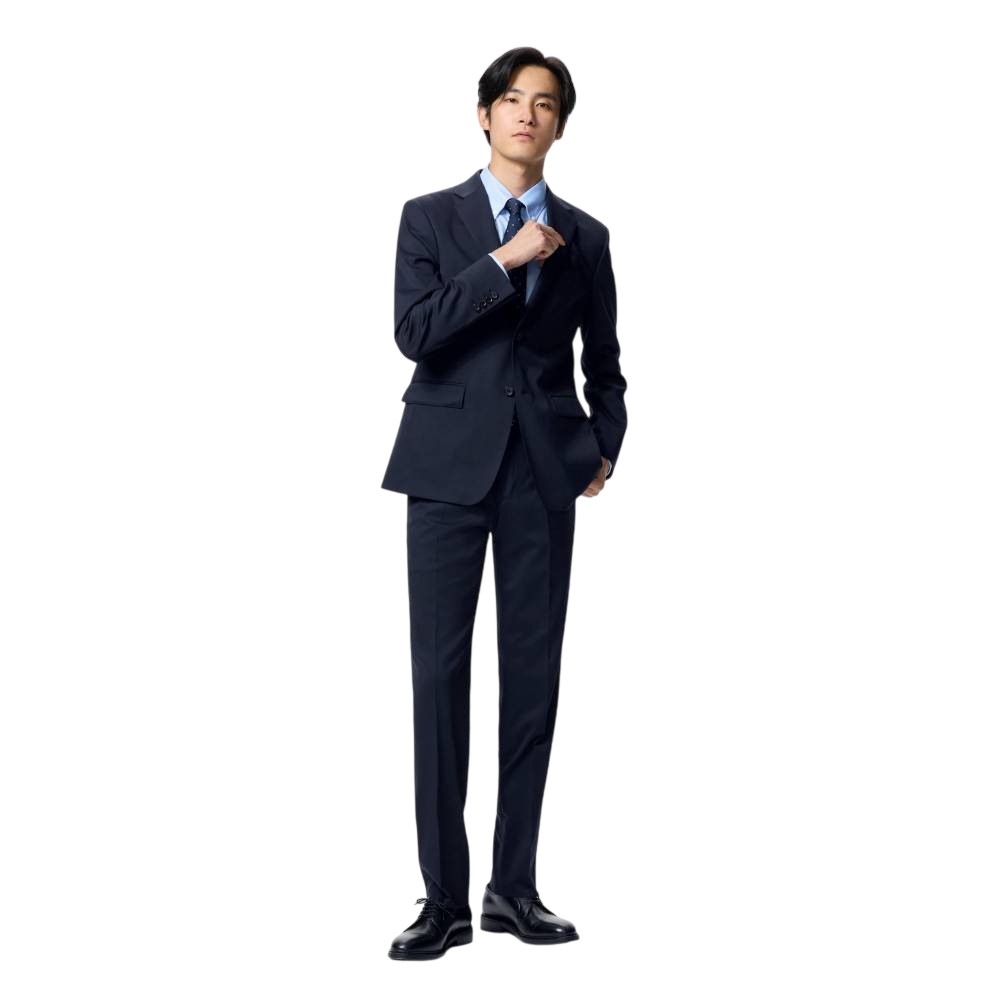 Брюки Uniqlo Stretch Wool Slim Fit, 69 темно-синий