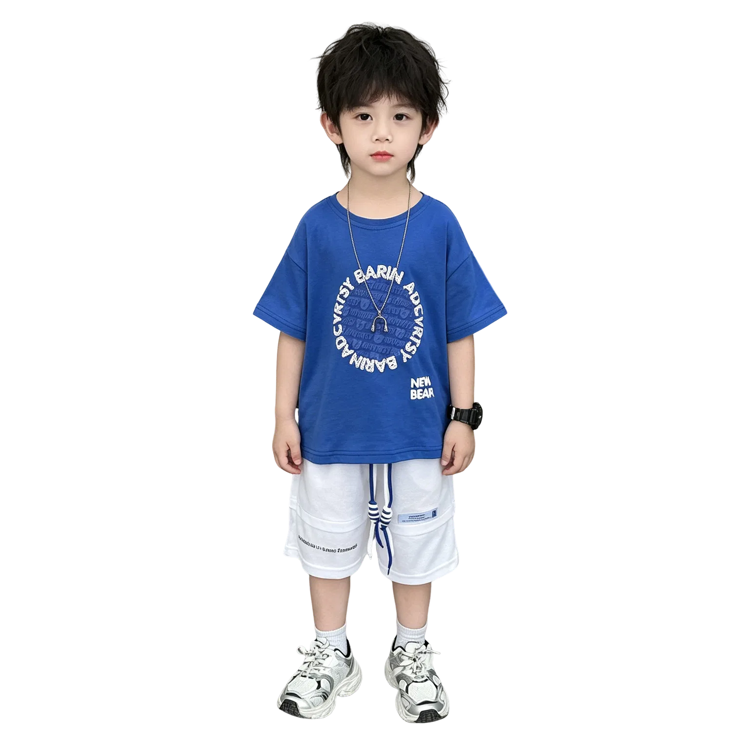 Детский комплект из футболки и шорт с коротким рукавом Lanza, Blue