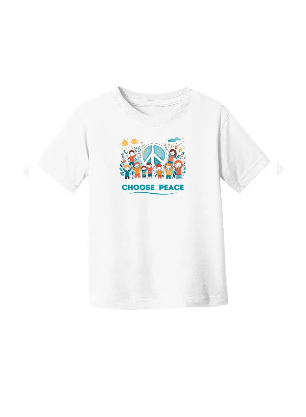 Футболка с принтом для девочки Peace Love Printshop4Me, белый — фото 3