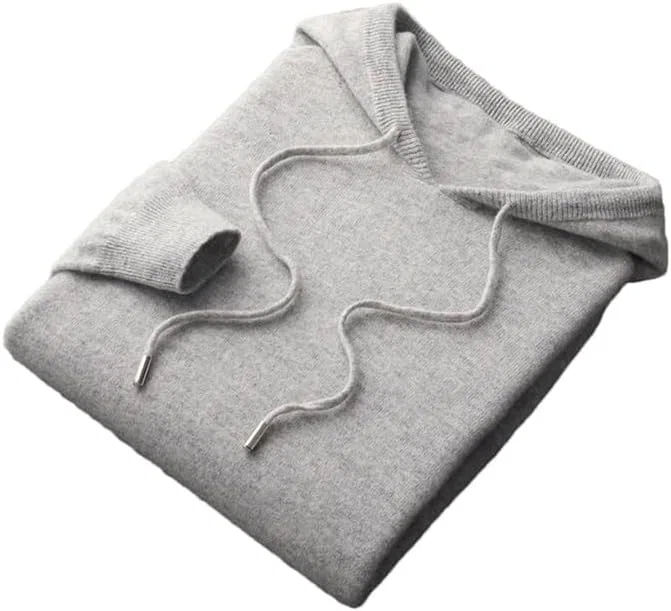Свитер мужской с капюшоном из шерсти, Light Gray