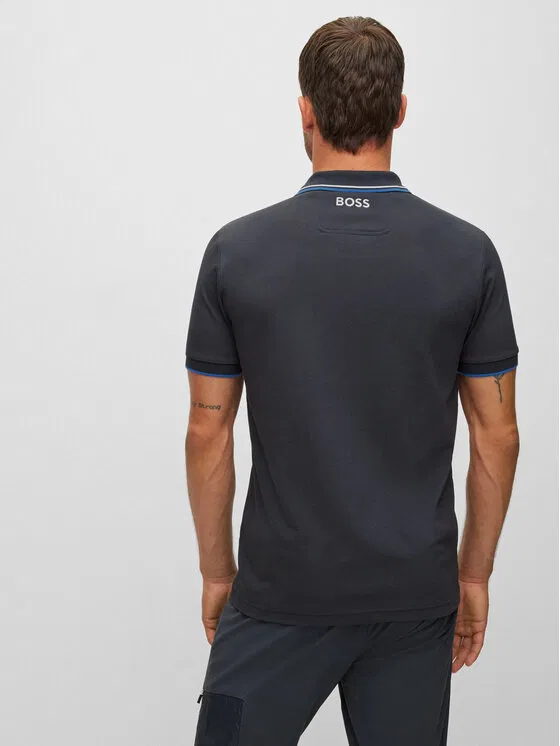 Поло regular fit Paddy Pro Boss, темно-синий — фото 3