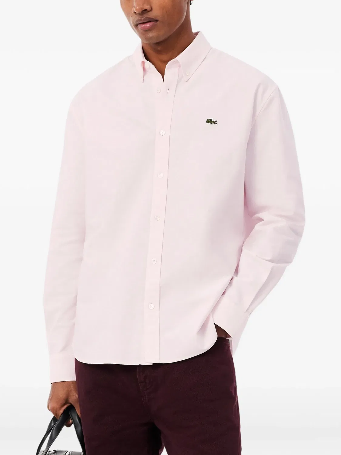 Рубашка оксфорд розового цвета Lacoste, розовый