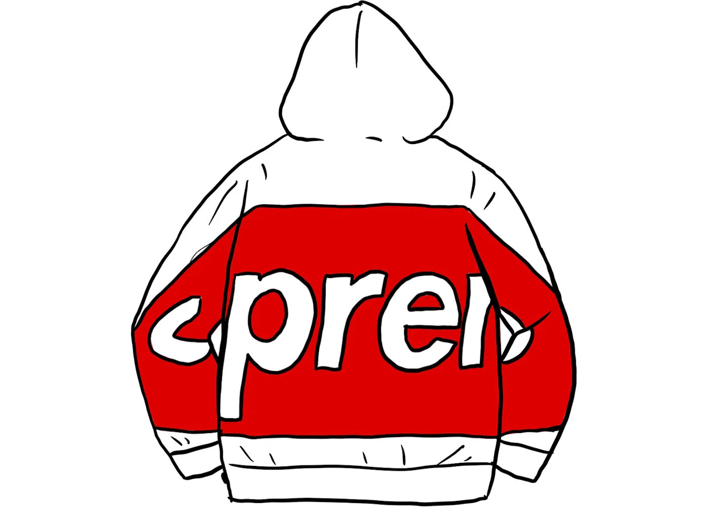 Мужская худи с принтом Supreme Hooded Sweatshirt, White