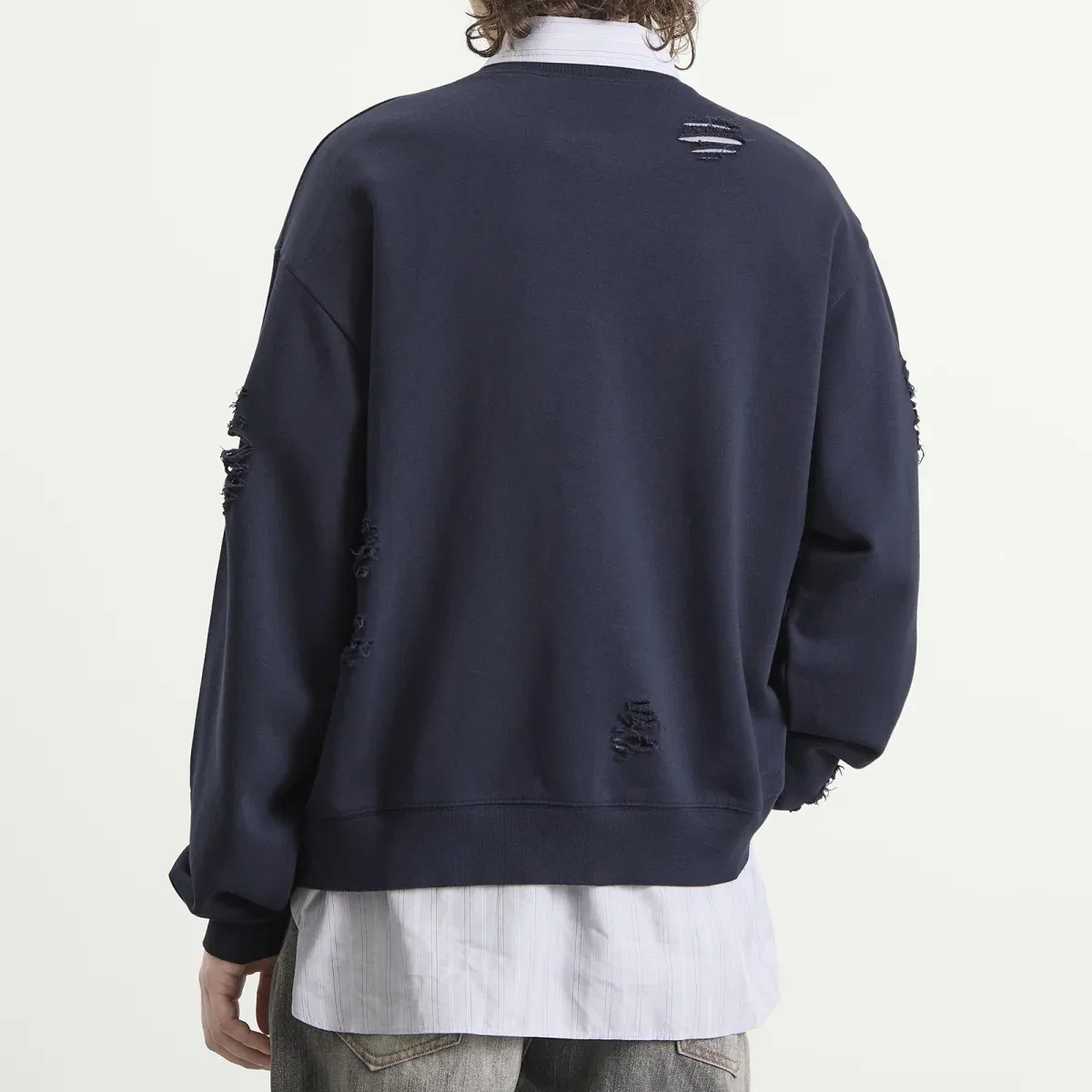 Свитшот с принтом Small Button Acne Studios, Dark Navy — фото 3