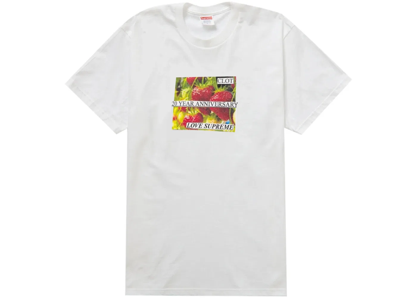 Мужская футболка с принтом Supreme CLOT 20th Anniversary Tee, White