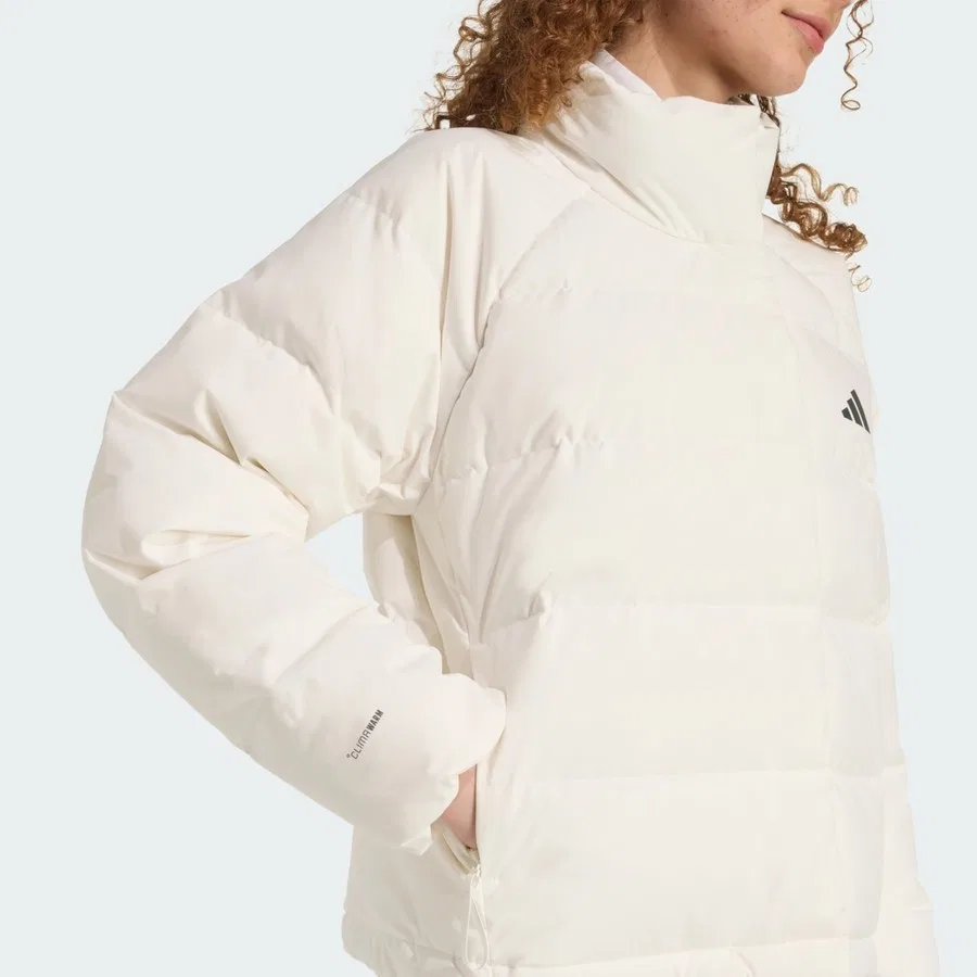 Женский пуховик с капюшоном Helionic CLIMAWARM Relaxed Down Mont adidas, Белый — фото 4