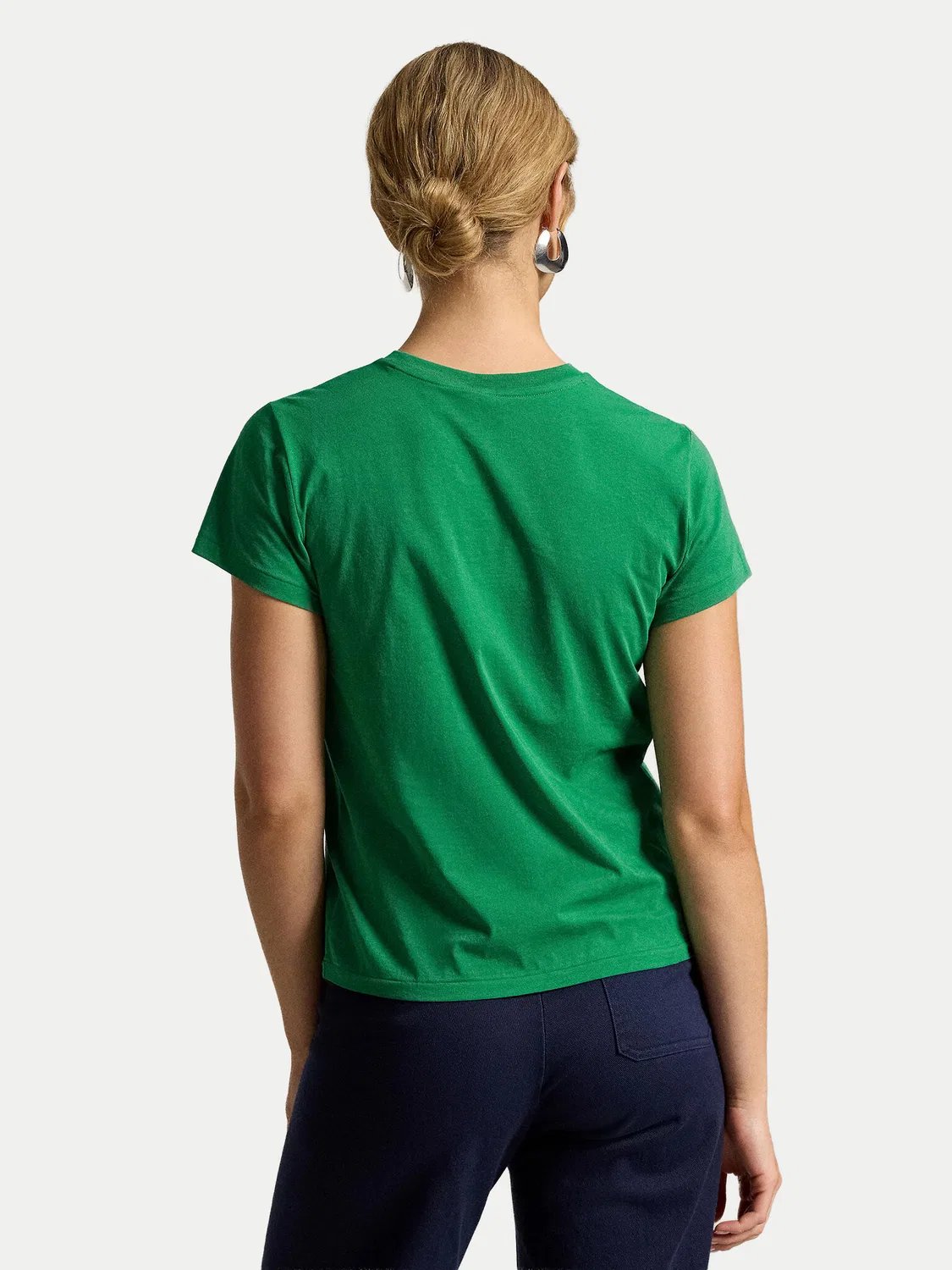 Женская футболка классического кроя Polo Ralph Lauren, темно-зеленый — фото 3