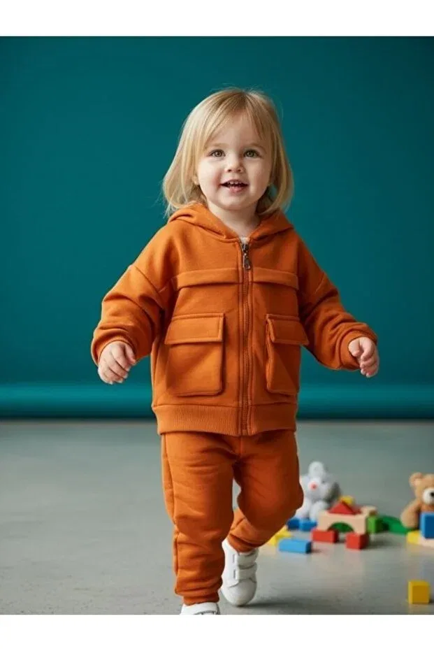 Детский кардиган с капюшоном Zekids, Orange