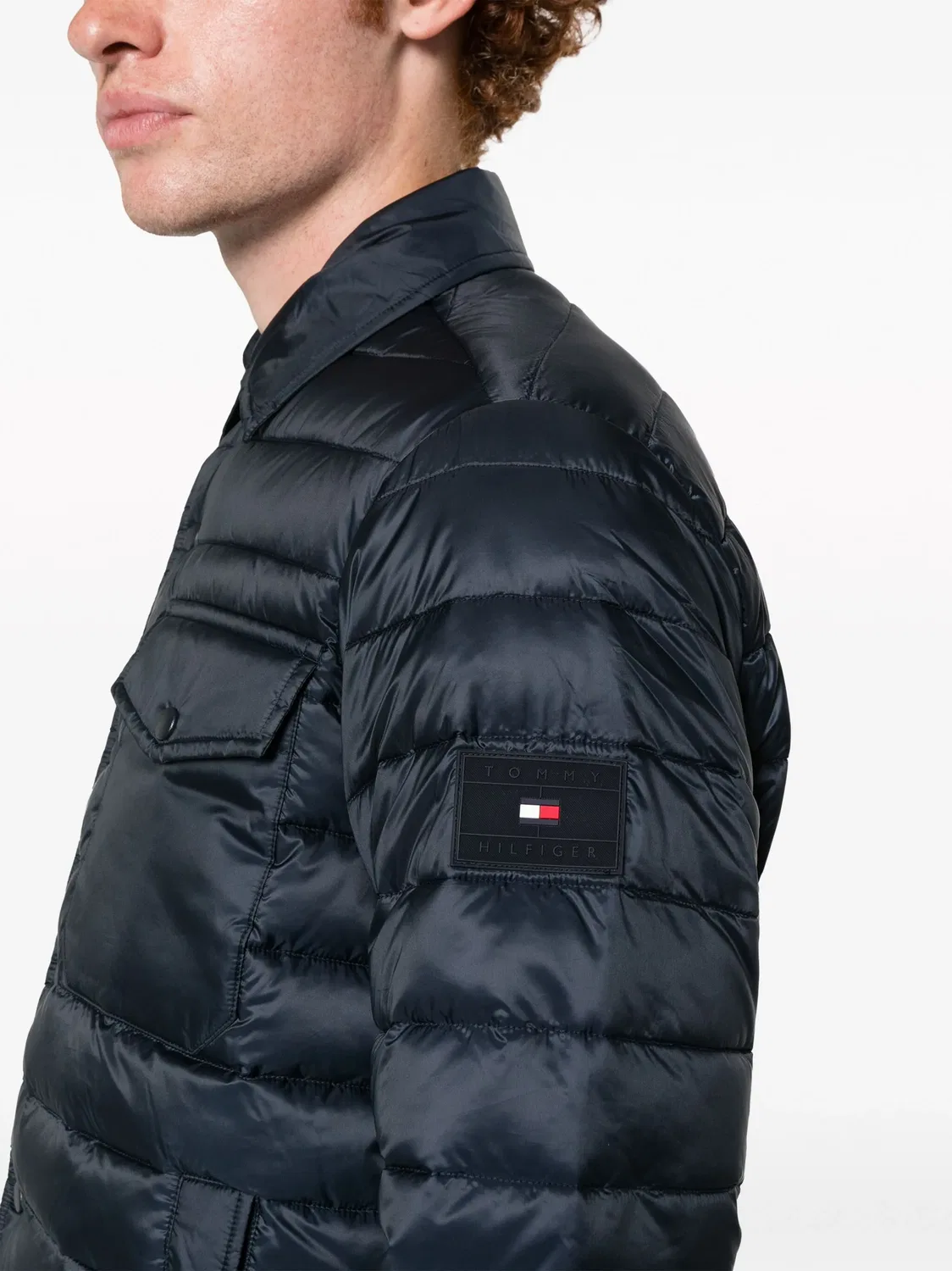 Рубашка-жакет с подкладкой и логотипом Tommy Hilfiger, синий — фото 3