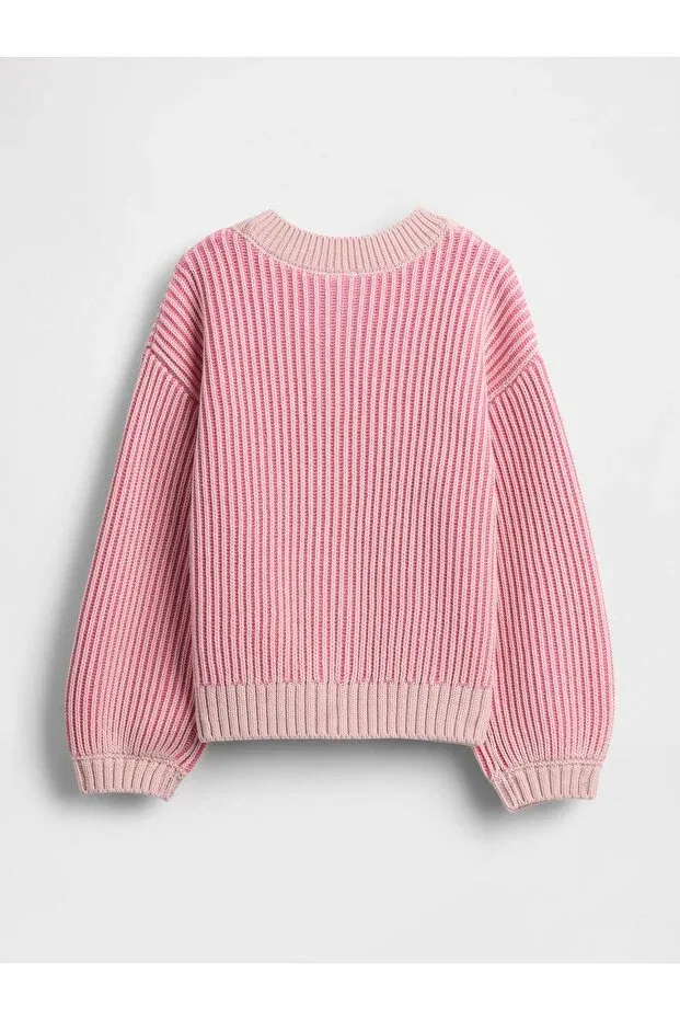 Розовый кардиган с круглым вырезом для девочки Gap — фото 2