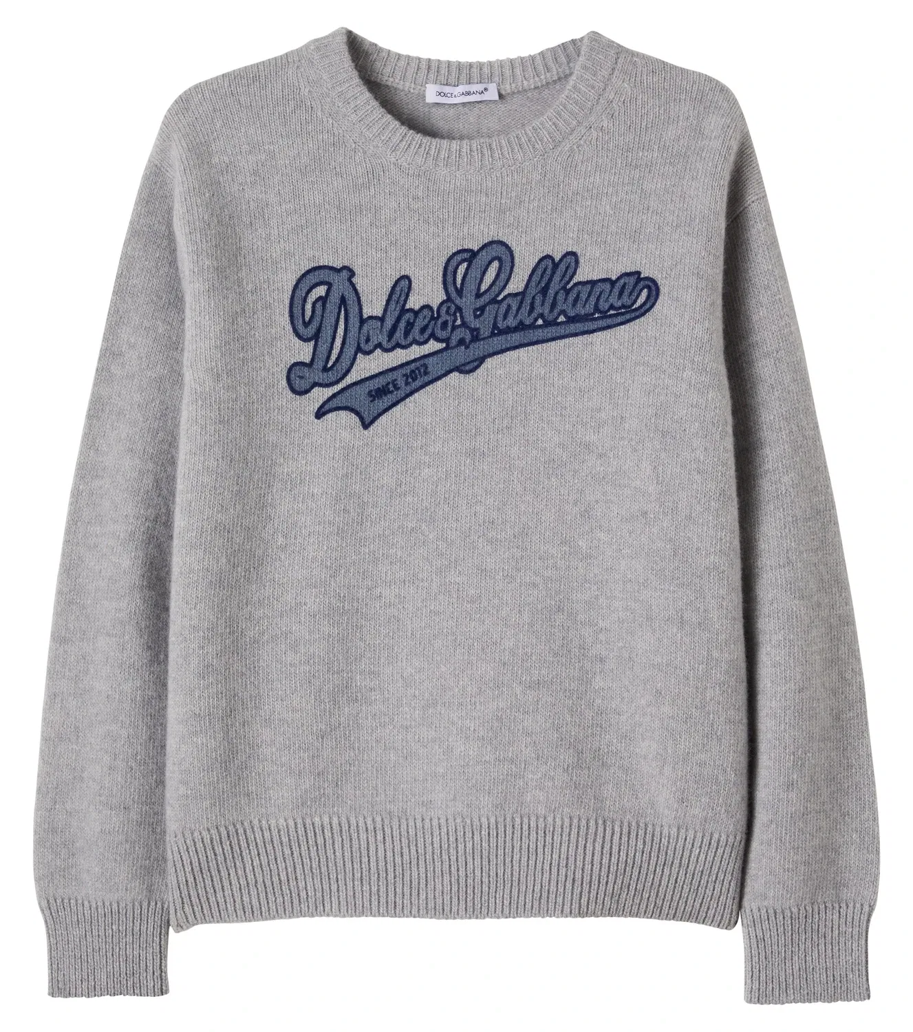Свитер из шерсти с логотипом Dolce&Gabbana Kids, серый