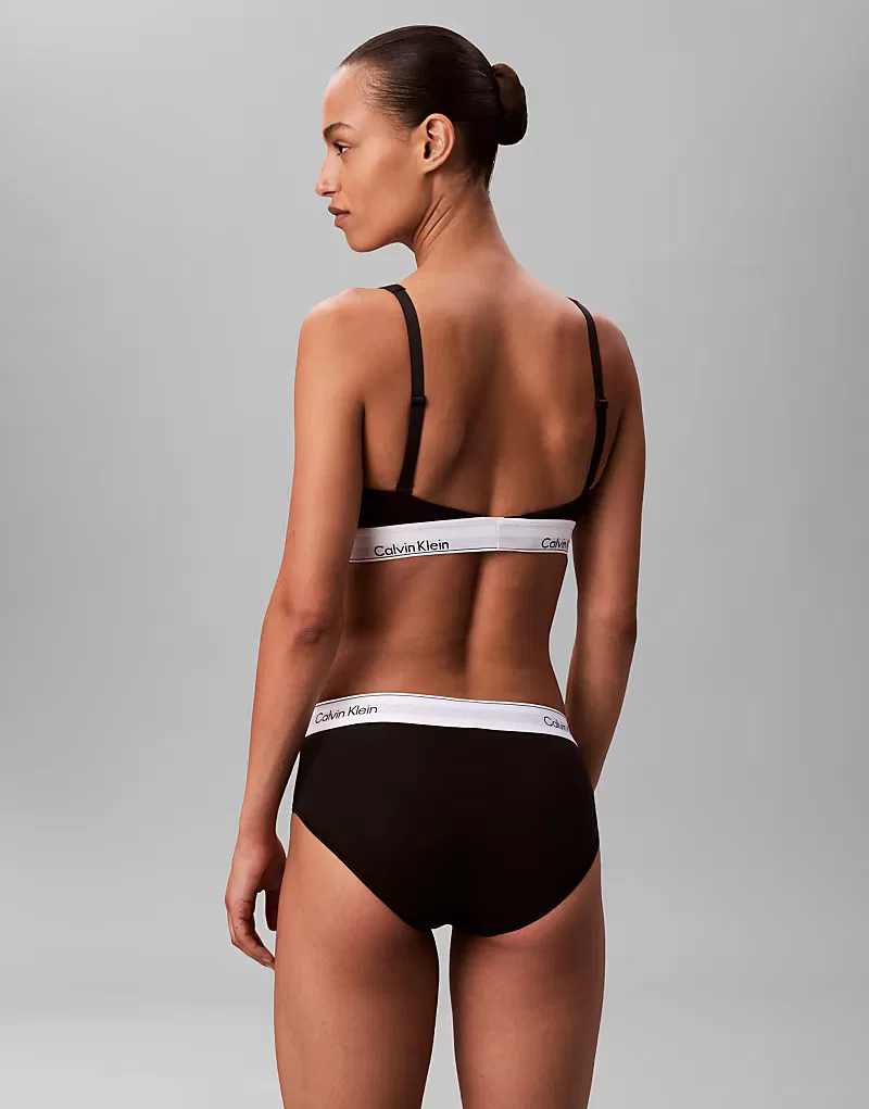 Бюстгальтер-топ Calvin Klein Icon Cotton Modal с легкой подкладкой, черный — фото 4