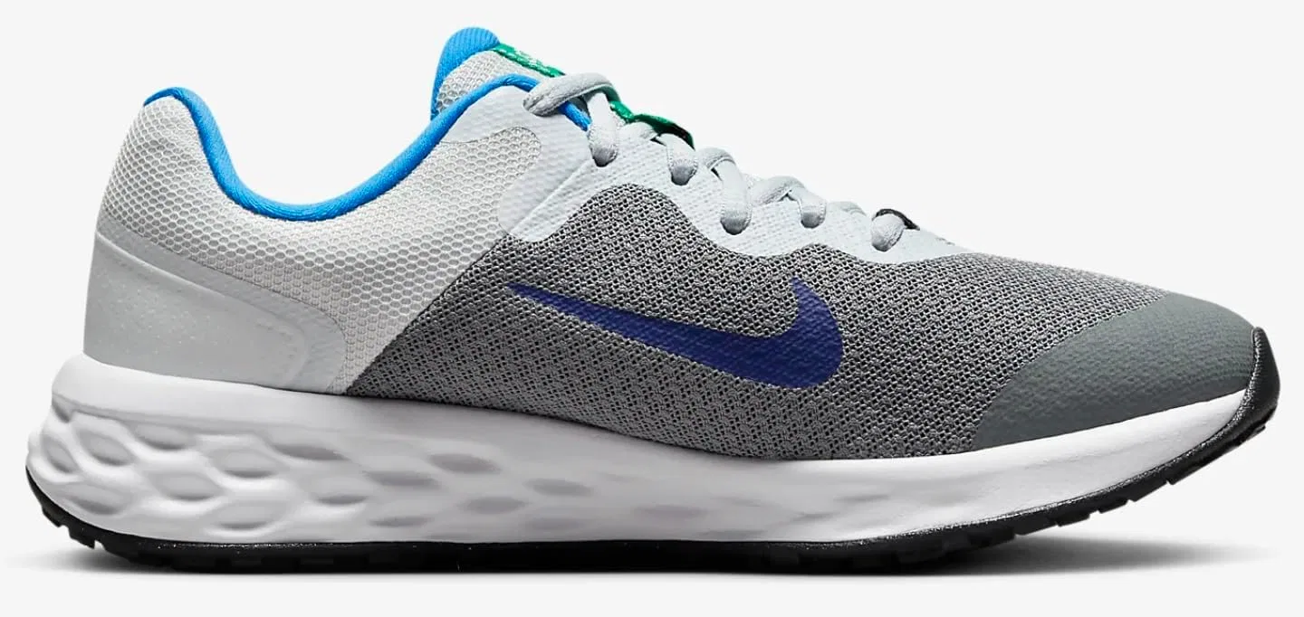 Детские кроссовки для девочек Nike Revolution 6 Nn Nike, Cool Grey/Deep Royal Blue/Pure Platinum — фото 3