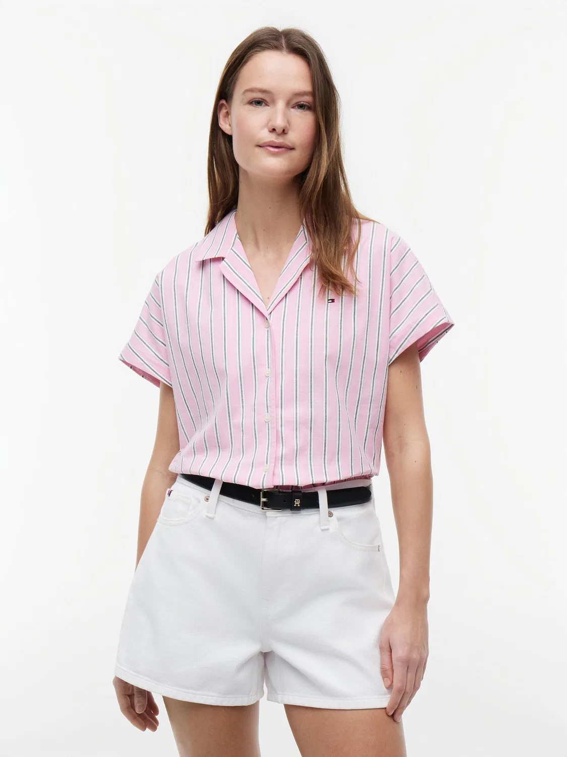Рубашка с коротким рукавом, свободный крой Tommy Hilfiger, розовый