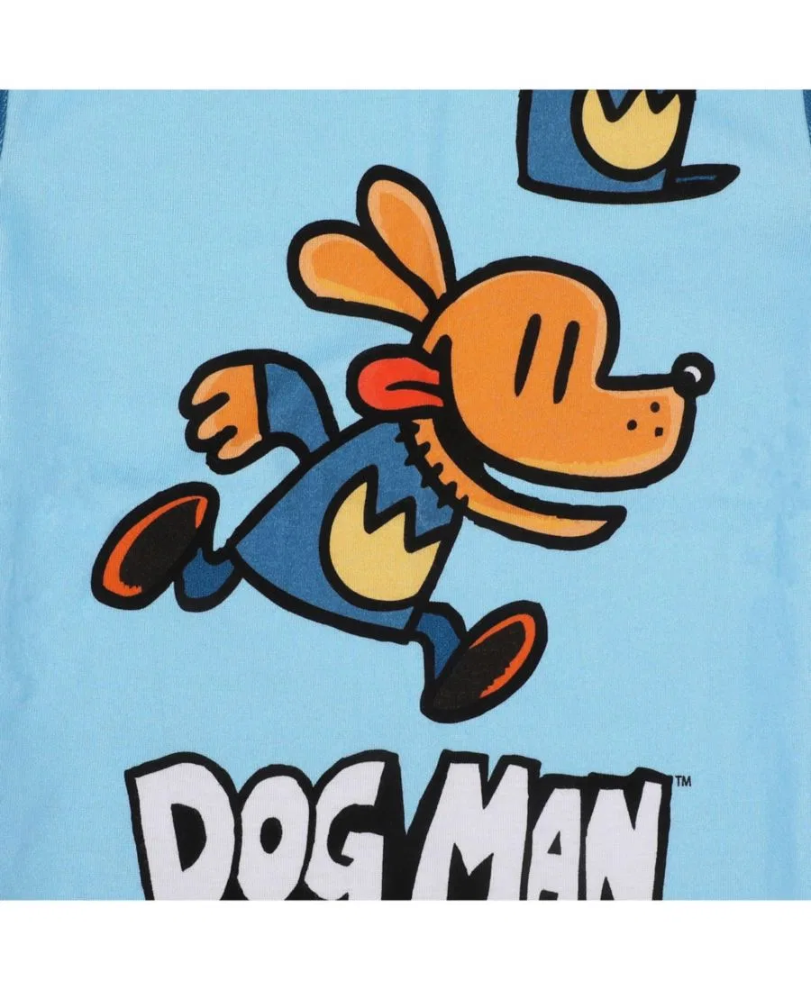 Комплект пижам Dog Man из 4 предметов, с длинным рукавом Dog Man, Orange & Blue — фото 3