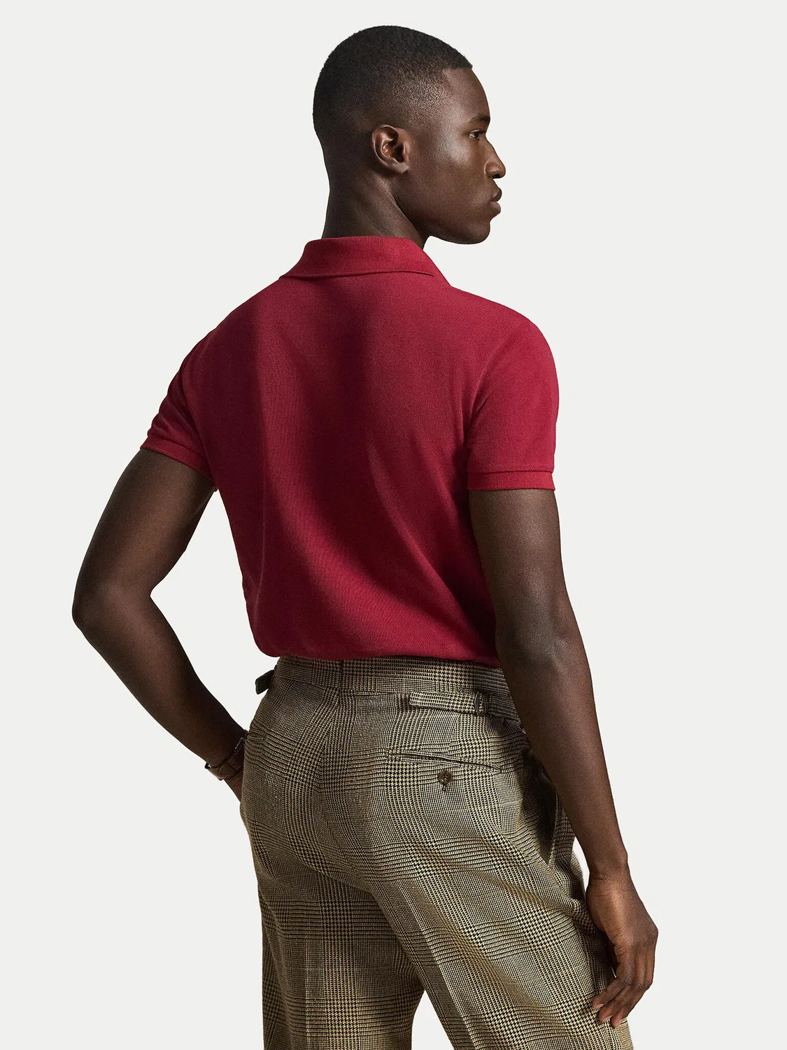 Мужское поло приталенного кроя Polo Ralph Lauren, темно-красный — фото 3