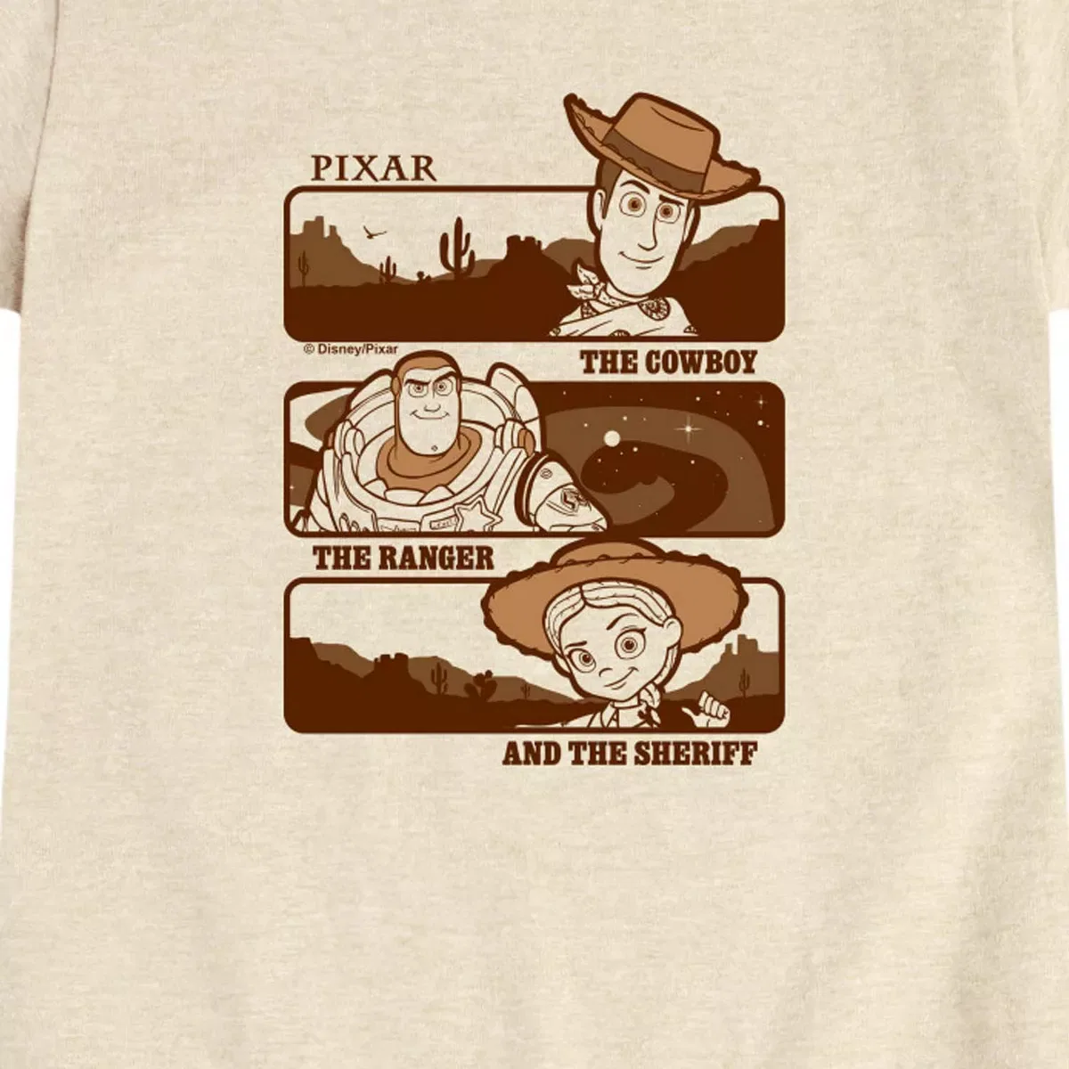 Детское футболка для девочек с принтом The Cowboy, the Ranger, and the Sheriff Toy Story, Birch — фото 2