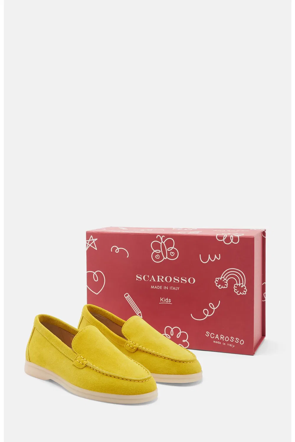 Детские туфли лоферы из замши Ludovica SCAROSSO, Yellow - Suede — фото 2
