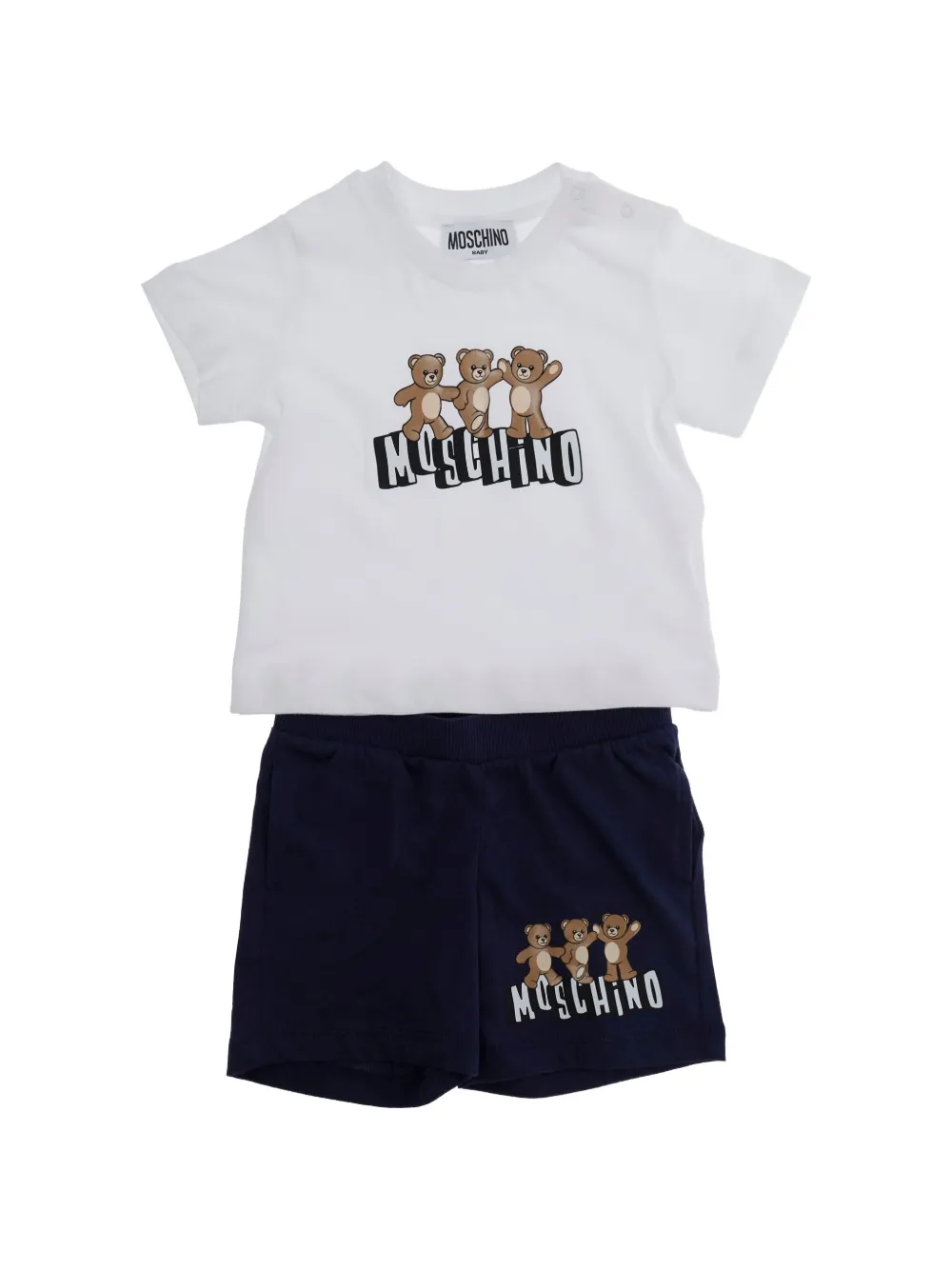 

Комплект из Футболка и шортов с логотипом Moschino Kids, белый