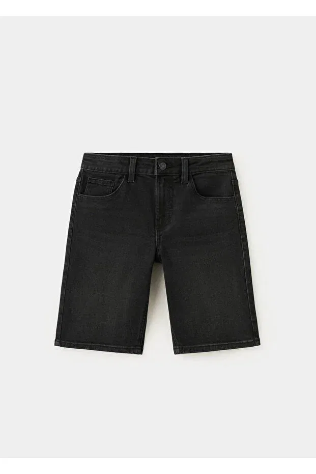 Детские шорты джинсовые для мальчиков Mango Kids, Black Denim