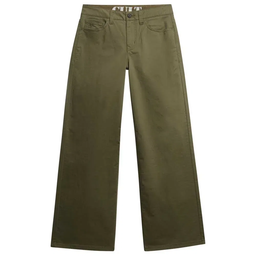 Брюки чинос Baggy Mid Rise Superdry, зеленый