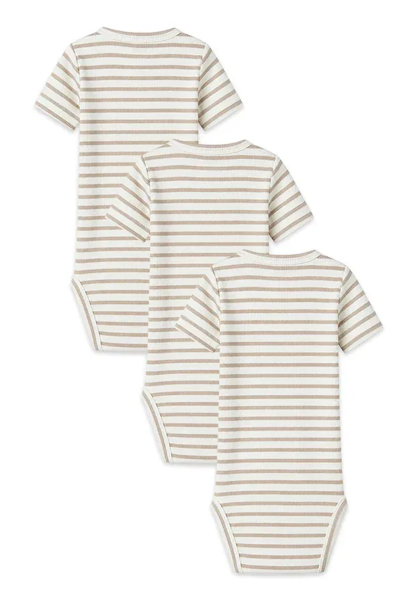Боди с коротким рукавом 3er-set gestreift, Name It, коричневый — фото 3