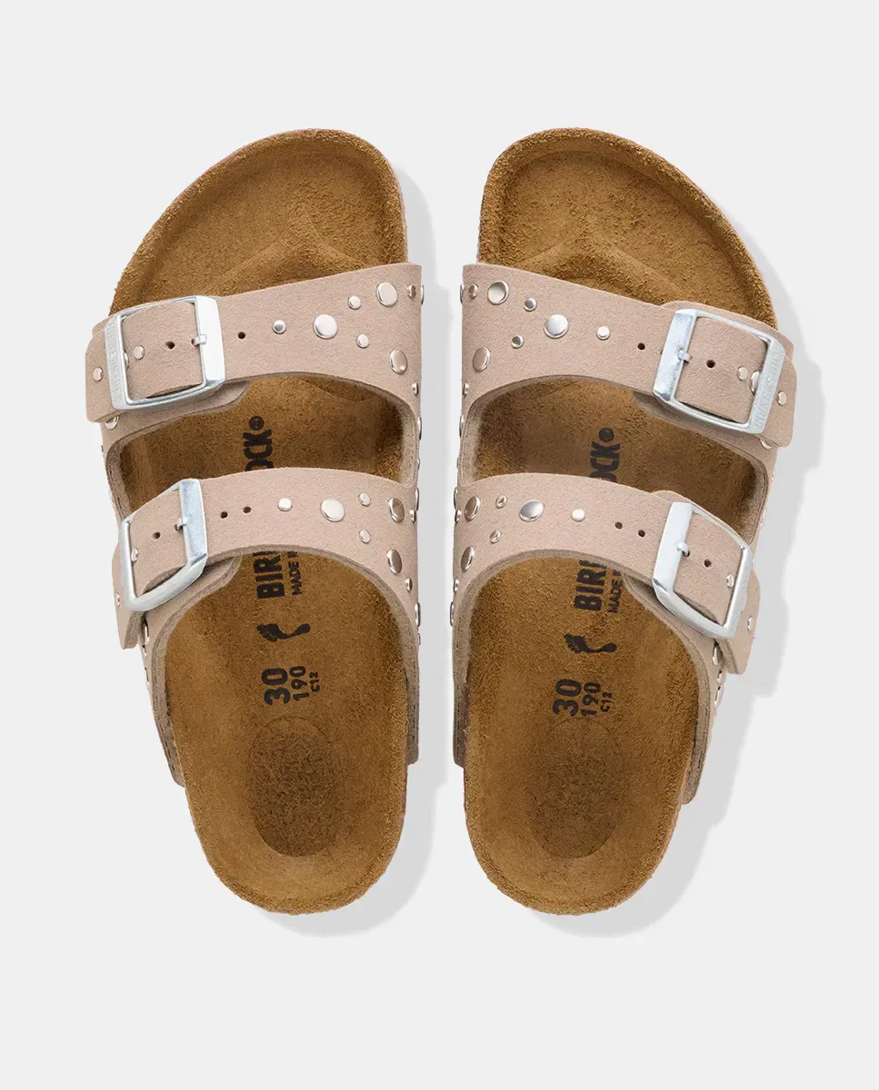 Детские сандалии для девочек с заклепками Arizona Birkenstock, Gris — фото 3