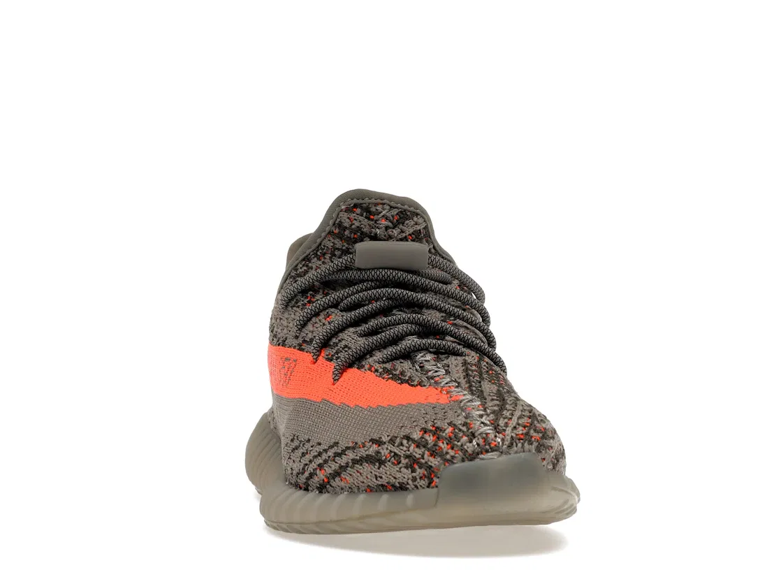 Детские кроссовки Lifestyle с принтом Adidas Yeezy Boost 350 V2, Reflective/Steeple Grey/Solar Red — фото 2