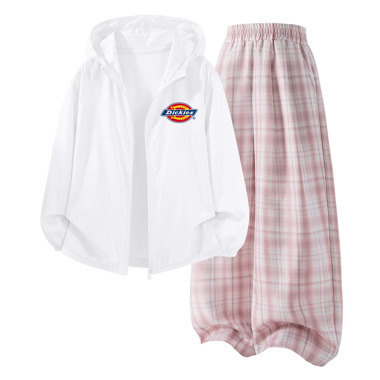 Детский комплект из 2 предметов с защитой UPF50+ Dickies, White/Quartz Pink