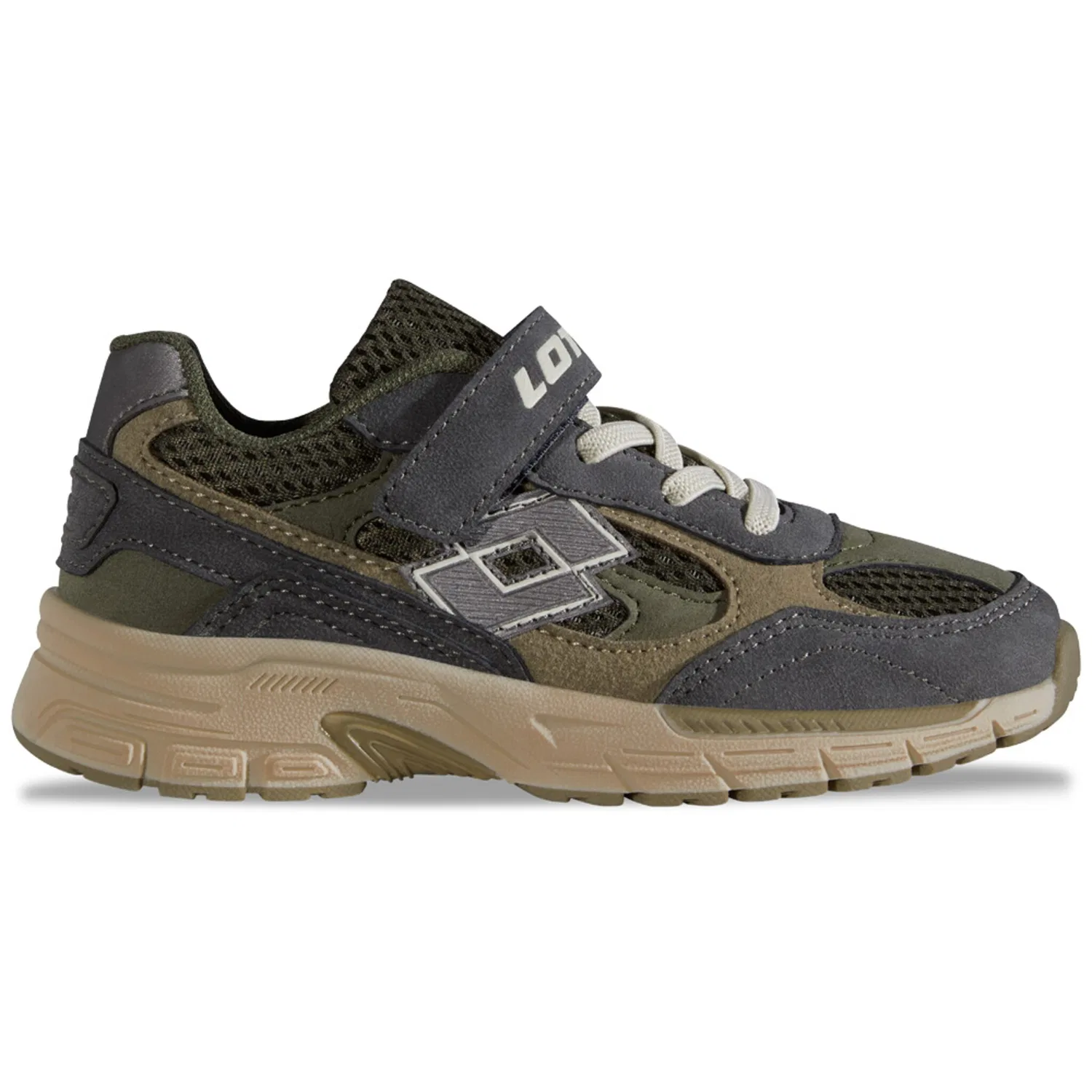 Детские спортивные кроссовки с эластичной шнуровкой Lotto, Dark Grey Olive