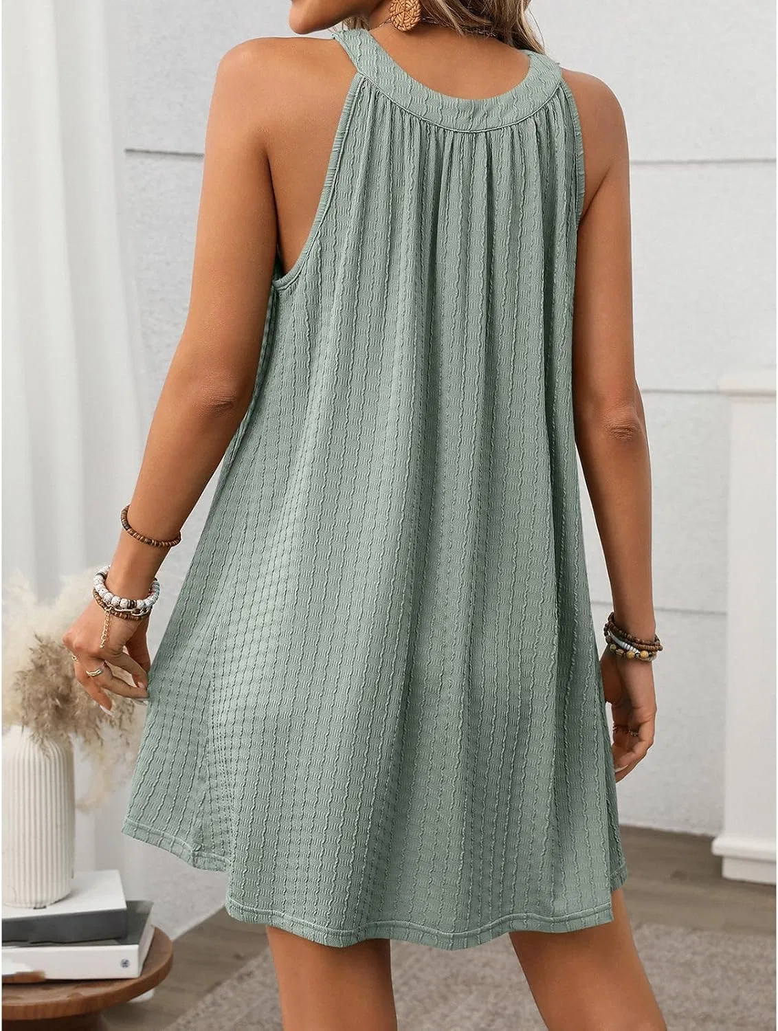 Женское пляжное платье-накидка с кружевным узором, Light Green — фото 3