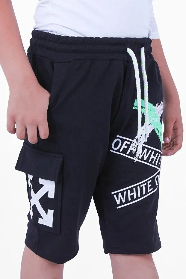Детские шорты для мальчиков с принтом Ya Ko Kids, Black Smoked Navy Blue — фото 2