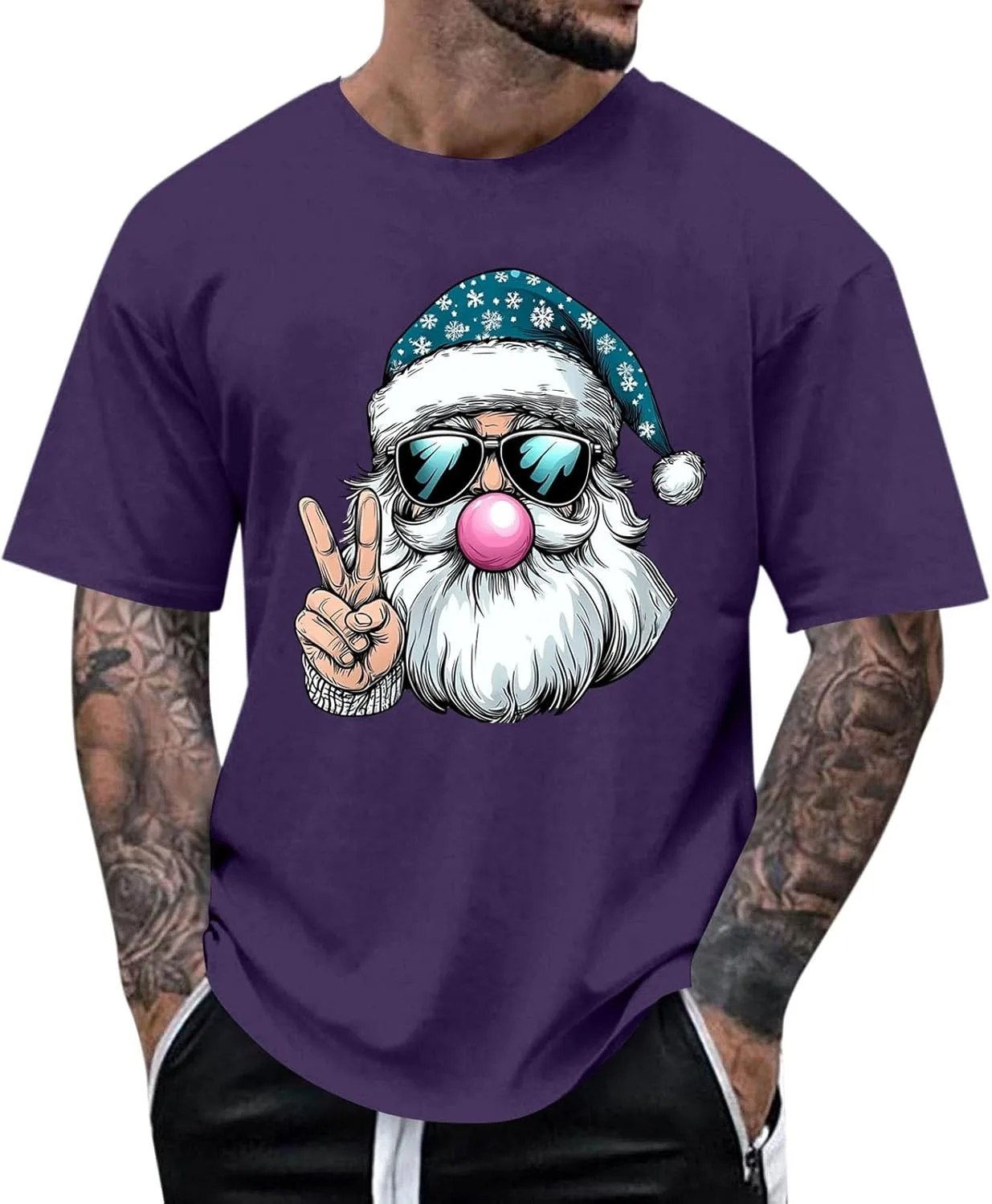 

Мужская футболка с рождественским принтом Santa, короткий рукав Sdeycui