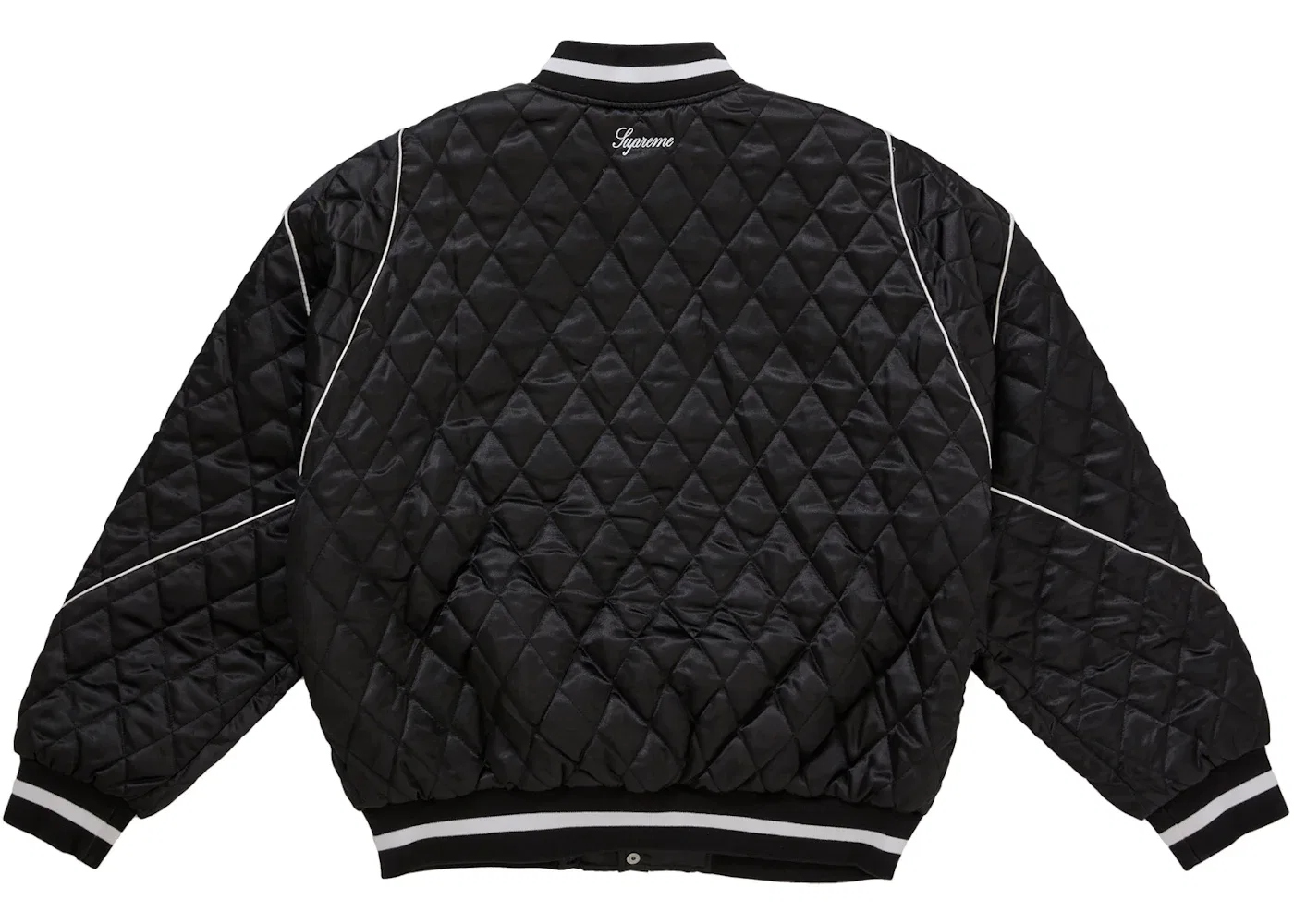 Мужская стеганая куртка-бомбер Supreme Champion Quilted Satin Varsity, черный — фото 3