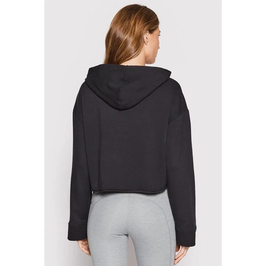 Женский худи с капюшоном укороченный Yoga Luxe Cropped Fleece Training Hoodie Nike, Черный — фото 3