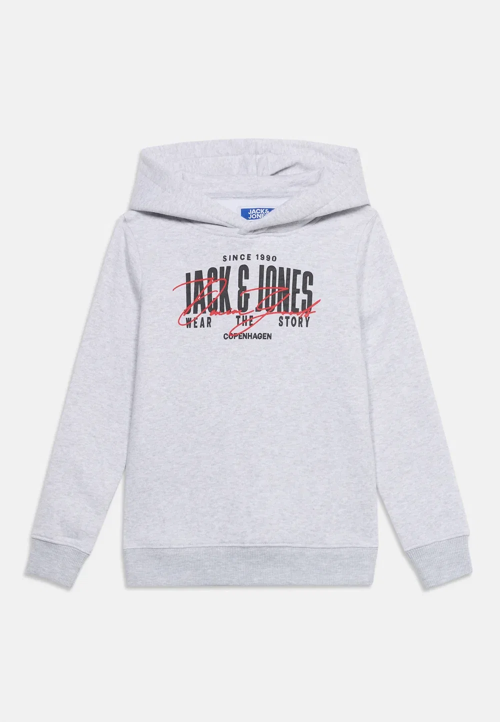 Худи Jjaero Jack & Jones Junior, White Melange — фото 3