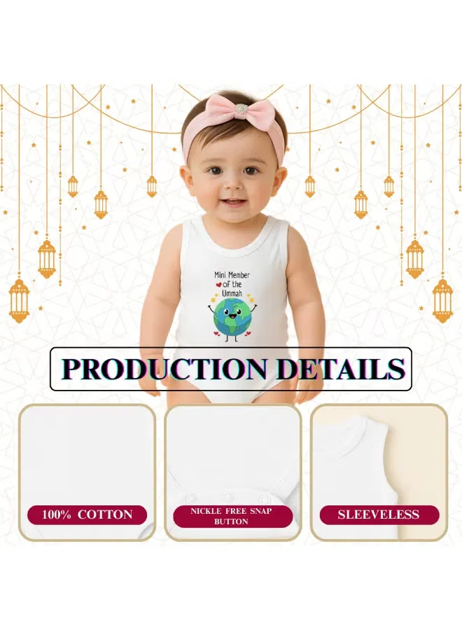 Боди-комбинезон без рукавов с принтом Baby rompers-ramadan Printshop4Me, белый — фото 3