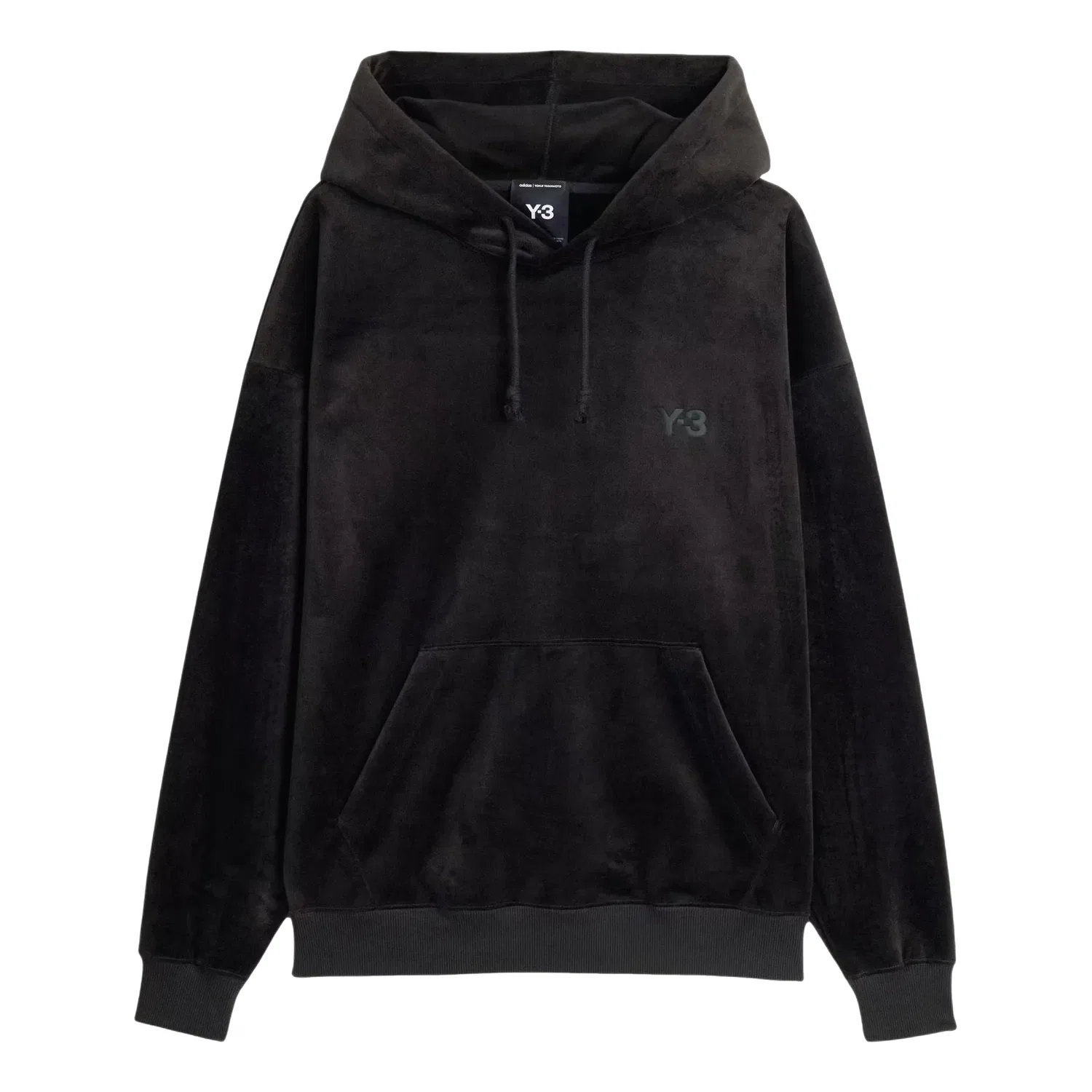 Мужское худи из вельвета с принтом Y-3 Velvet Corduroy Hoodie Adidas, черный