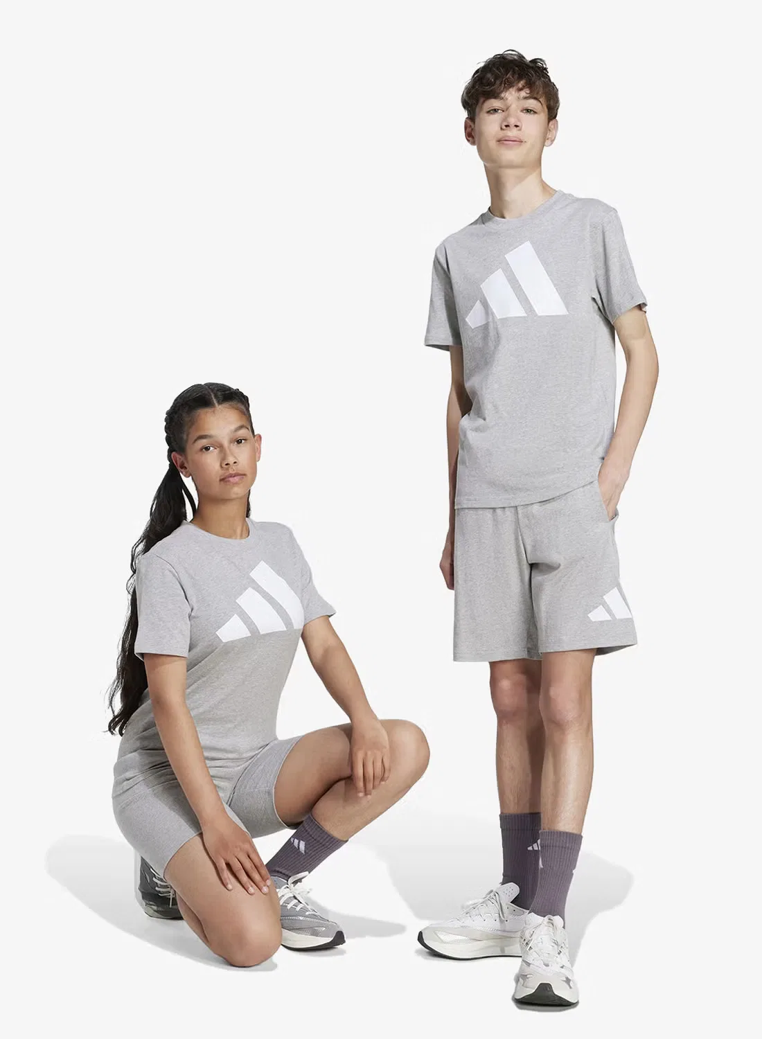 Шорты спортивные с кулиской Adidas, серый