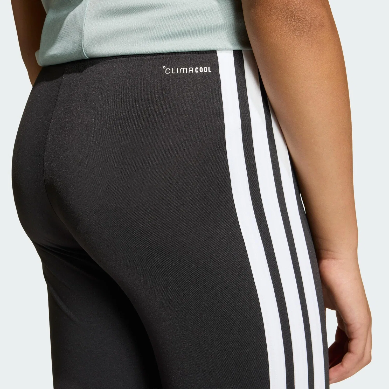 Детские леггинсы с расклешением Train Essentials 3-Streifen Adidas, Schwarz Weiss — фото 4