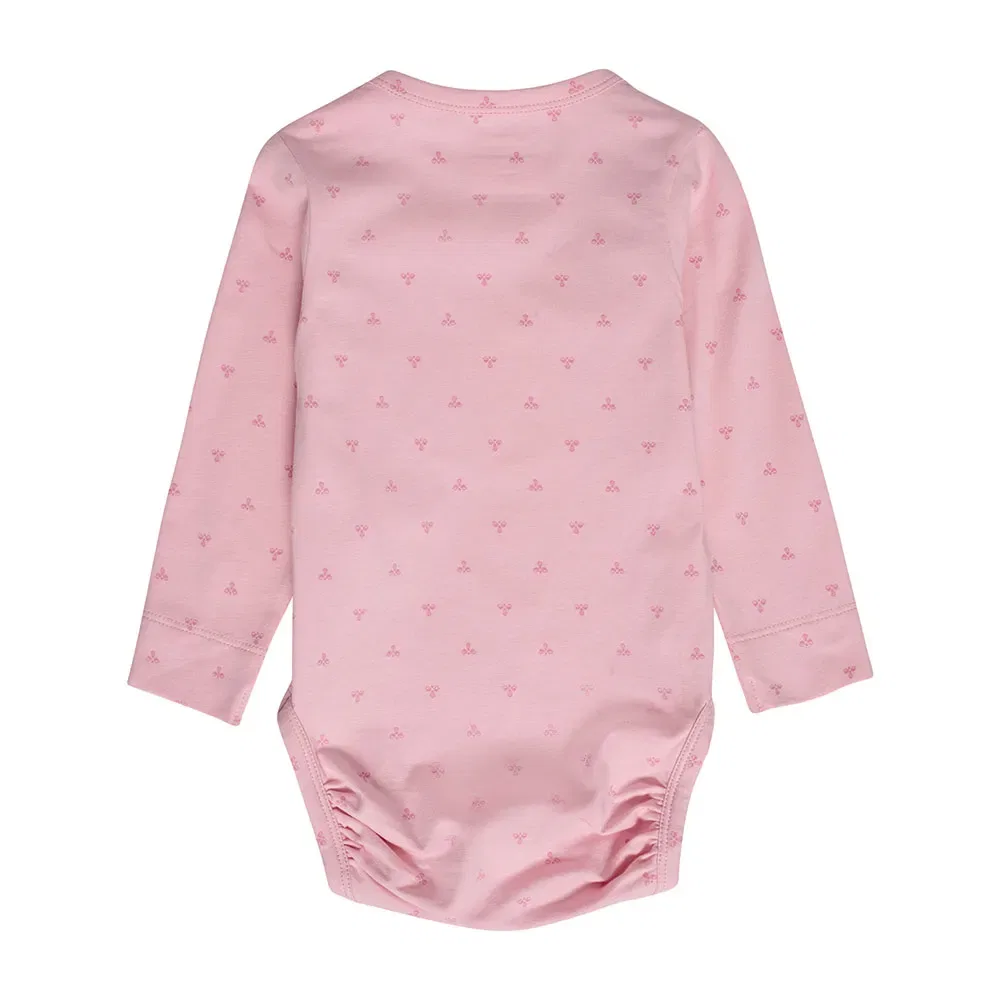 Боди с длинным рукавом Mini Bee AOP Hummel, розовый — фото 2