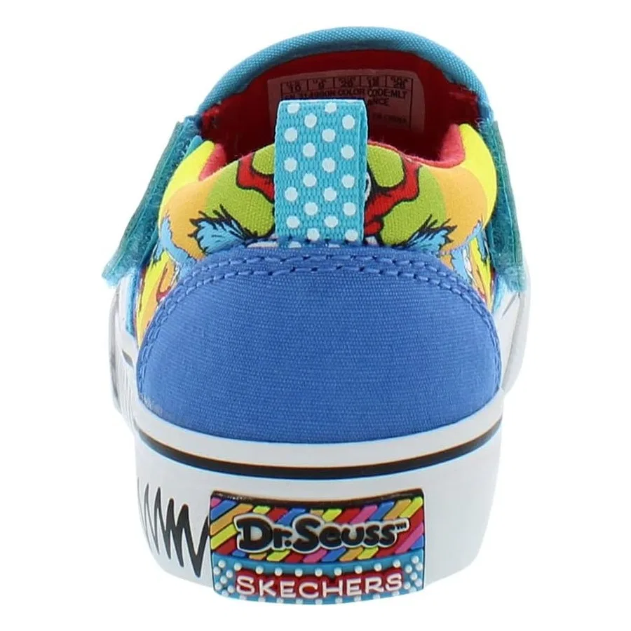 Детские спортивные кроссовки с принтом Dr. Seuss Marley Jr. Things Ran Down Skechers, Черно-бело-зеленый — фото 4
