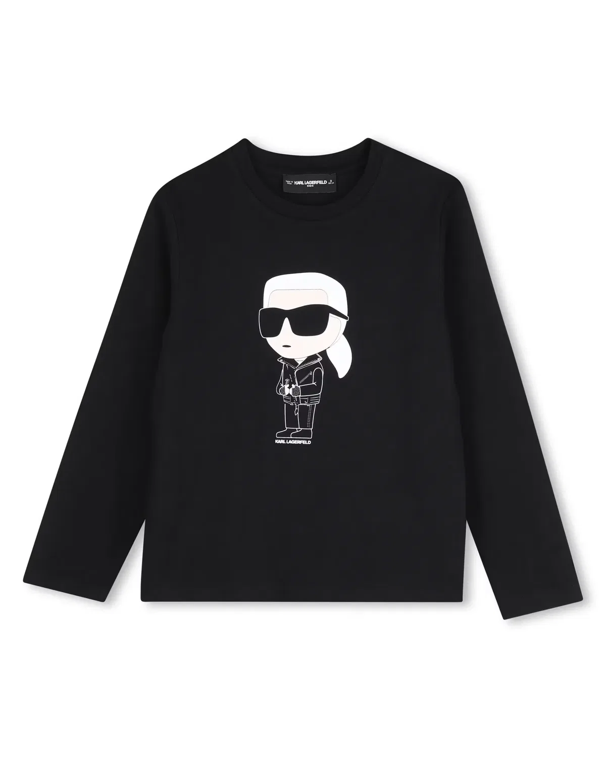 Детская футболка с длинным рукавом с принтом Karl Lagerfeld Kids, Negro