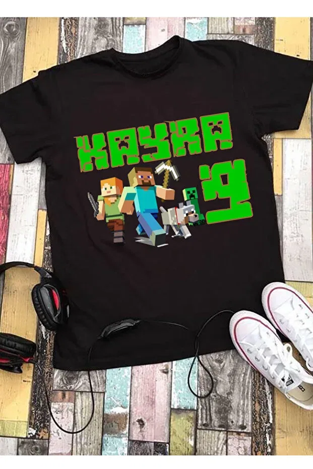 Детская футболка с принтом Mi̇Ne-Crafttt Ryo Fashion, Black